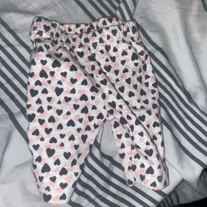 Carter’s Pants Grey & Pink heart print with elephant on the butt